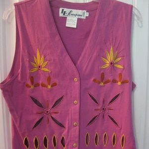 LL European Boho Vest Embroidered Vintage